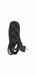 Prodlužovací kabel 5 m / 3 zásuvky / černý / PVC / 1,5 mm2