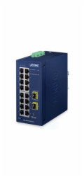 Planet IGS-4215-16T2S-U průmyslový L2 switch, 16x1Gb, 2x1Gb SFP, dual 9-48VDC, -40~75°C, 1x Micro-USB female port, IP30