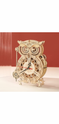 Hračka Robotime 3D dřevěné mechanické puzzle Soví hodiny