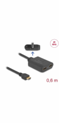 Delock HDMI Splitter 1 x vstupní HDMI na 2 x výstupní HDMI 4K 60 Hz, se zařízením na snížení měřítka