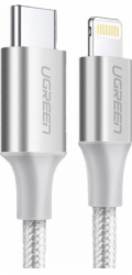 UGREEN USB-C to Lightning Cable Aluminum Shell Braided 1m Silver