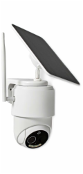 NEDIS IP kamera solární/ venkovní/ IP65/ Wi-Fi/ 1080p/ PIR senzor/ USB-C/ microSD/ noční vidění/ Android/ iOS/ bílá