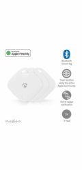 Nedis BTTAG10WT3 - Vyhledávač Klíčů Apple| | Napájení z baterie|3x CR2032 | BT 5.1 |výdrž baterie Až:1Rok| Bílál | 3Ks 