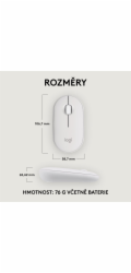 Logitech Wireless Pebble mouse 2, M350s, bílá
