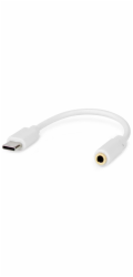 NEDIS USB 2.0 adaptér/ USB-C zástrčka - 3,5 mm zásuvka/ kulatý/ bílý/ blistr/ 10 cm