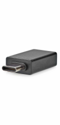 NEDIS USB-C adaptér/ USB 3.2 Gen 1/ zástrčka USB-C/ zásuvka USB-A/ 5 Gbps/ OTG/ kulatý/ poniklovaný/ černý/ blistr