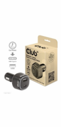 Club3D Auto nabíječka pro Notebooky 63W, 2 porty (USB-A + USB-C)
