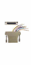 NEDIS serial adaptér/ zásuvka D-SUB 25-Pin - zásuvka RJ45/ poniklovaný/ slonovinová kost/ blistr