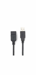 NEDIS prodlužovací kabel USB 2.0/ zástrčka USB-A - zásuvka USB-A/ poniklované konektory/ černý/ bulk/ 2m