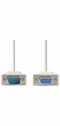 NEDIS sériový kabel/ D-SUB 9-pin zástrčka - D-SUB 9-pin zásuvka/ slonovinová/ bulk/ 2m