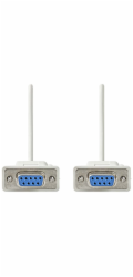 NEDIS sériový kabel/ D-SUB 9-pin zásuvka - D-SUB 9-pin zásuvka/ slonovinová/ bulk/ 2m
