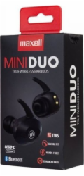 MAXELL MINI DUO Bezdrátová sluchátka do uší s nabíjecím pouzdrem Černá
