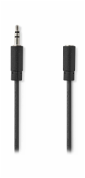 NEDIS prodlužovací stereo audio kabel s jackem/ zástrčka 3,5 mm - zásuvka 3,5 mm/ černý/ bulk/ 1m
