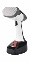 NEDIS napařovač oděvů/ spotřeba 1400 W/ objem vyjímatelné nádržka na vodu 320 ml/ tlak 25 g/m/ černo-růžový
