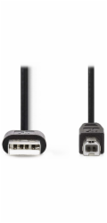 Nedis CCGL60101BK30 USB na USB-B, USB 2.0, zástrčka USB, zástrčka USB-B, 3m, černý NEDIS kabel USB 2.0/ zástrčka USB-A - zástrčka USB-B/ k tiskárně apod./ černý/ bulk/ 3m