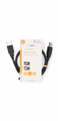 NEDIS kabel USB 2.0/ zástrčka USB-A - zástrčka USB-A/ černý/ bulk/ 1m