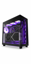 NZXT skříň H6 Flow RGB dvoukomorová / MidT / 3x120mm RGB fan / 2xUSB 3.2 / USB-C / prosklená / černá
