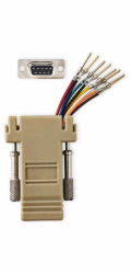 NEDIS serial adaptér/ zástrčka D-SUB 9-Pin - zásuvka RJ45/ pooniklovaný/ slonovinová kost/ blistr