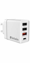 Nabíječka Verbatim 30W, 1x USB-C, 3x USB-A