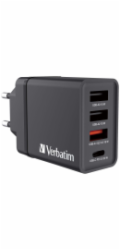 Verbatim Nabíječka 30W, 1x USB-C, 3x USB-A (černá, PD 3.0, QC 3.0)