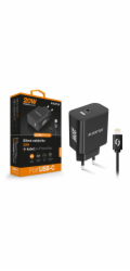 Chytrá síťová nabíječka ALIGATOR Power Delivery 20W, USB-C kabel pro iPhone/iPad, černá
