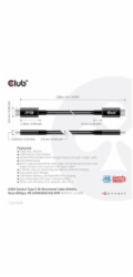 Club3D Kabel USB4 Gen3x2 Typ C 8K60Hz UHD Power Delivery 240W, (M/M), 300cm