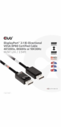 Club3D Kabel DisplayPort 2.1 na DisplayPort 2.1 4K120Hz/8K60Hz HDR (M/M), 1.2m, černá