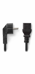 NEDIS napájecí kabel 230V/ přípojný 16A/ konektor IEC-320-C19/ úhlová zástrčka Schuko/ černý/ bulk/ 2m