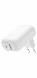 Belkin BOOSTCHARGE™ Duální 42W USB-C Power Delivery PPS nástěnná nabíječka (USB-C 30W + USB-A 12W), bílá