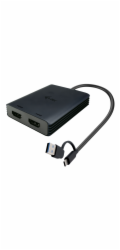 i-tec USB-A/USB-C Dual 4K HDMI Video Adapter