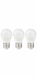NEDIS LED žárovka E27/ G45/ 4,9 W/ 220 V/ 470 lm/ 2700 K/ teplá bílá/ matná/ 3 kusy