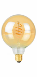 NEDIS LED žárovka E27/ G125/ 3,8 W/ 220 V/ 250 lm/ 2100 K/ stmívatelná/ extra teplá bílá/ retro styl