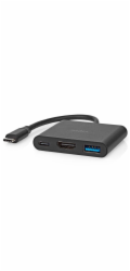 NEDIS USB 3.2 Gen 1 adaptér/ USB-C zástrčka - USB-A zásuvka - USB-C zásuvka/ výstup HDMI/ černý/ box/ 10 cm