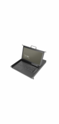 DIGITUS DS-72220-2GE 17" Modulární HD LCD TFT KVM konzole, 8 portů VGA KVM, německá klávesnice, černá (RAL 9005)