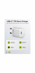 Goobay USB-C rychlonabíječka Nano, PD, GaN, 20 Wattů (bílá, 1x USB-C, Power Delivery 3.0)