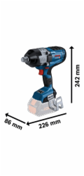 Bosch Powertools Akumulátorový rázový utahovák PRO BITURBO GDS 18V-1600 HC Professional (bez nářadí), 18 V (modro-černý, bez baterie a nabíječky, 3/4")