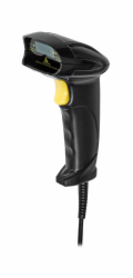 NEDIS čtečka čárových kódů/ laser/ kabelová/ 1D lineární/ napájení z USB/ USB 2.0/ černá