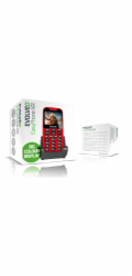 EVOLVEO EasyPhone XR, mobilní telefon pro seniory s nabíjecím stojánkem, červená