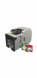 Samořezný keystone Solarix CAT6A STP SXKJ-10G-STP-RAL-SA,RAL FIT moduly,GROUND LOCK,Comp.level,4PPoE