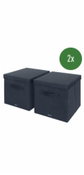LEITZ Fabric textilní úložný box s víkem L, 2 kusy, 32,5 x 33 x 38 cm