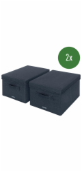 LEITZ Fabric textilní úložný box s víkem M, 2 kusy, 20,3 x 28,5 x 38 cm