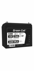 Green Cell CUBE AGM IP54 12V 75Ah VRLA Battery Gel deep cycle powerchair photovoltaic leisure battery campervan