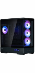 Zalman skříň P50 DS / Middle Tower / 4x120mm ARGB fan / 2x USB 3.0 / USB-C / panoramatická / černá