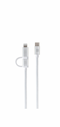 ER POWER Dual Cable USB-C C/L Mfi 200cm white