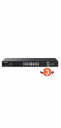 Tenda TEG1120P-16-250W PoE+ Gigabit switch 16x 1Gb/s PoE+ 802.3af/at + 2x SFP + 2x RJ45, 230W, Rack