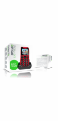 EVOLVEO EasyPhone, mobilní telefon pro seniory s nabíjecím stojánkem, červená