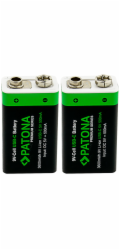 PATONA nabíjecí baterie 6F22/LR22 Li-lon 400mAh 9V s USB-C nabíjením, 2ks v balení