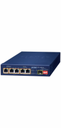 Planet BSP-115HP-5A Hybridní PoE solární switch, 5x 1Gb, 1x SFP, 1x PoE++ 802.3bt, 2x 802.3at, 2x at/pasivní, -20~65°C