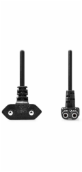 NEDIS napájecí kabel pro adaptéry/ Euro zástrčka - konektor IEC-320-C1/ úhlový-úhlový/ dvoulinka/ černý/ bulk/ 2m