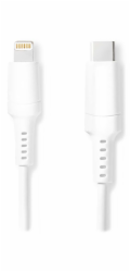NEDIS Lightning kabel/ USB 2.0/ Apple Lightning 8pinový/ USB-C zástrčka/ kulatý/ bílý/ box/ 1m